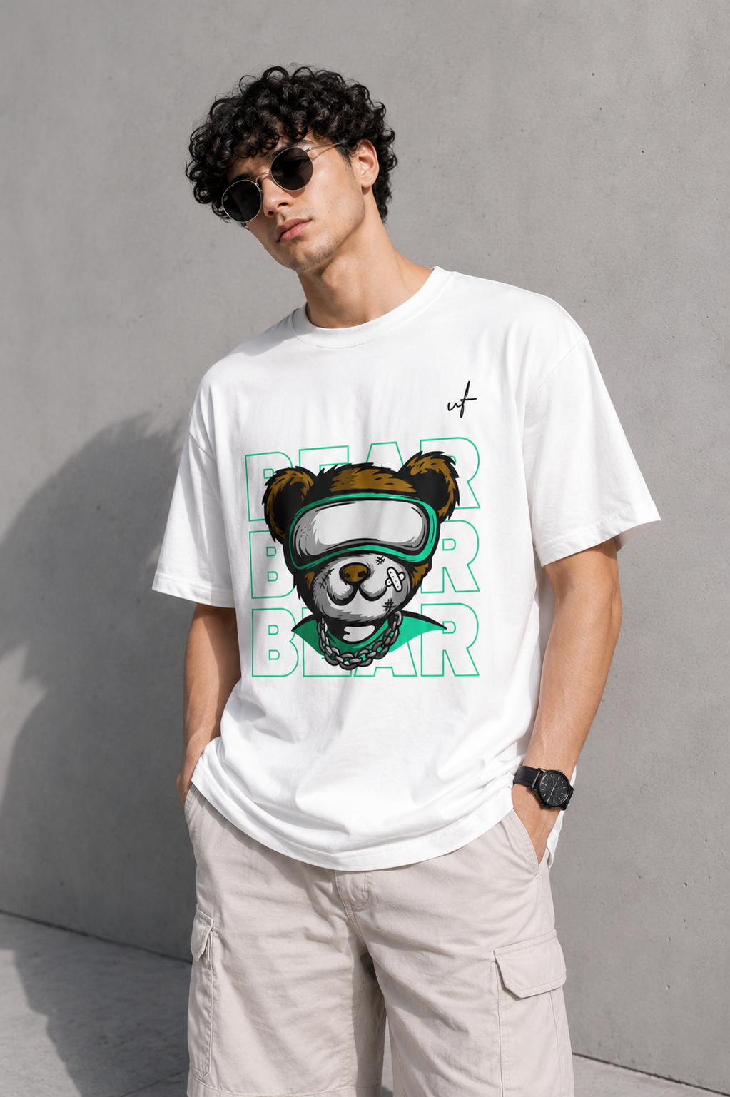 Cyber Bear Graphic T-Shirt – Urban Streetwear Teddy Tee