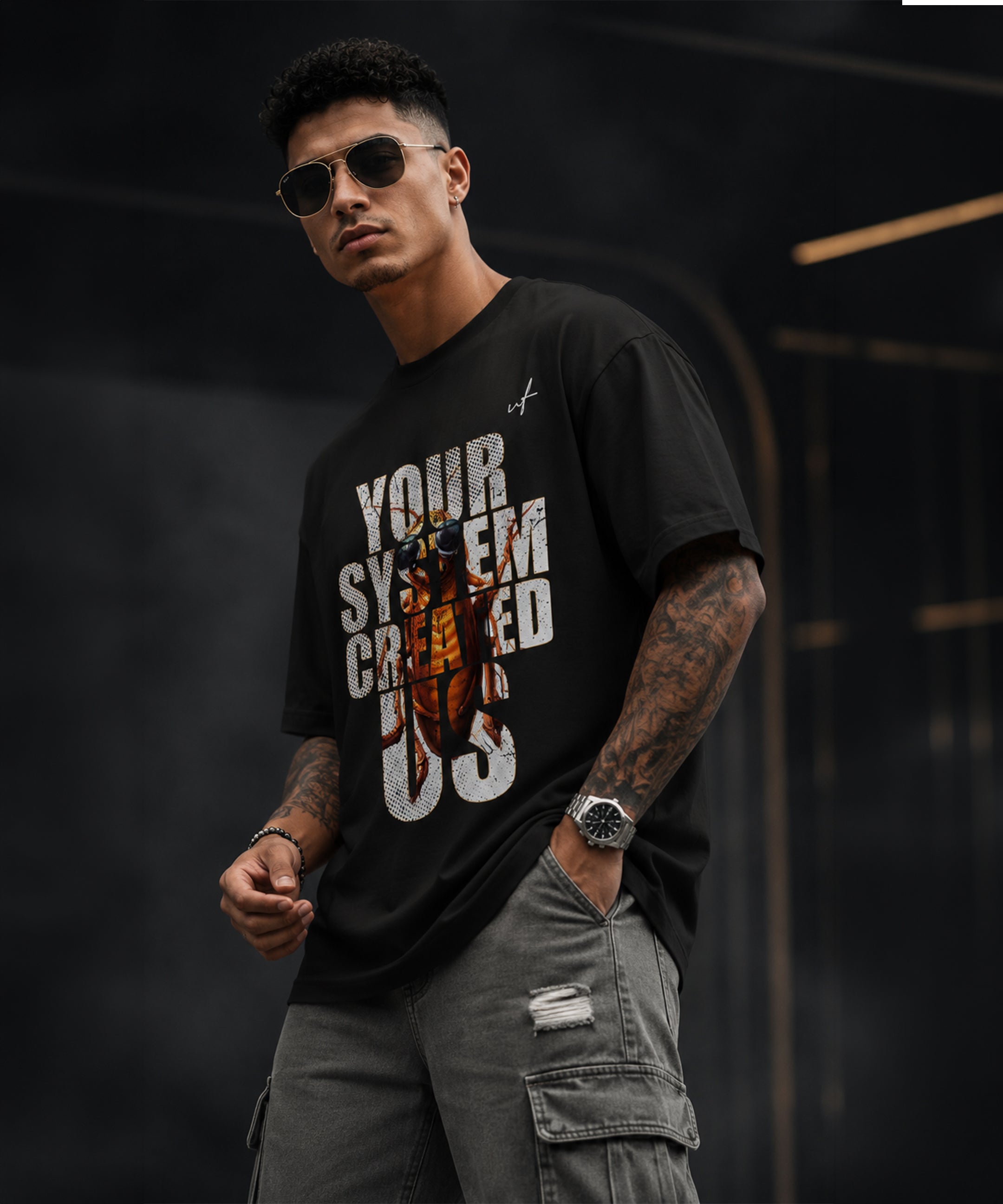 Cockroach Graphic Oversized Black T-Shirt for Men | Bold Streetwear Statement Tee