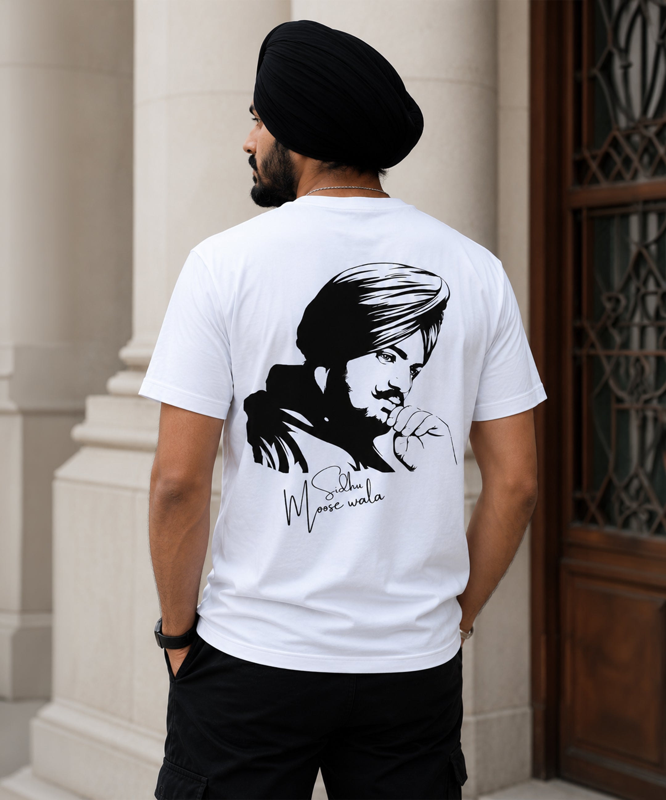 Sidhu Moose Wala 295 Printed T-Shirt for Men | Front & Back Graphic Cotton Tee