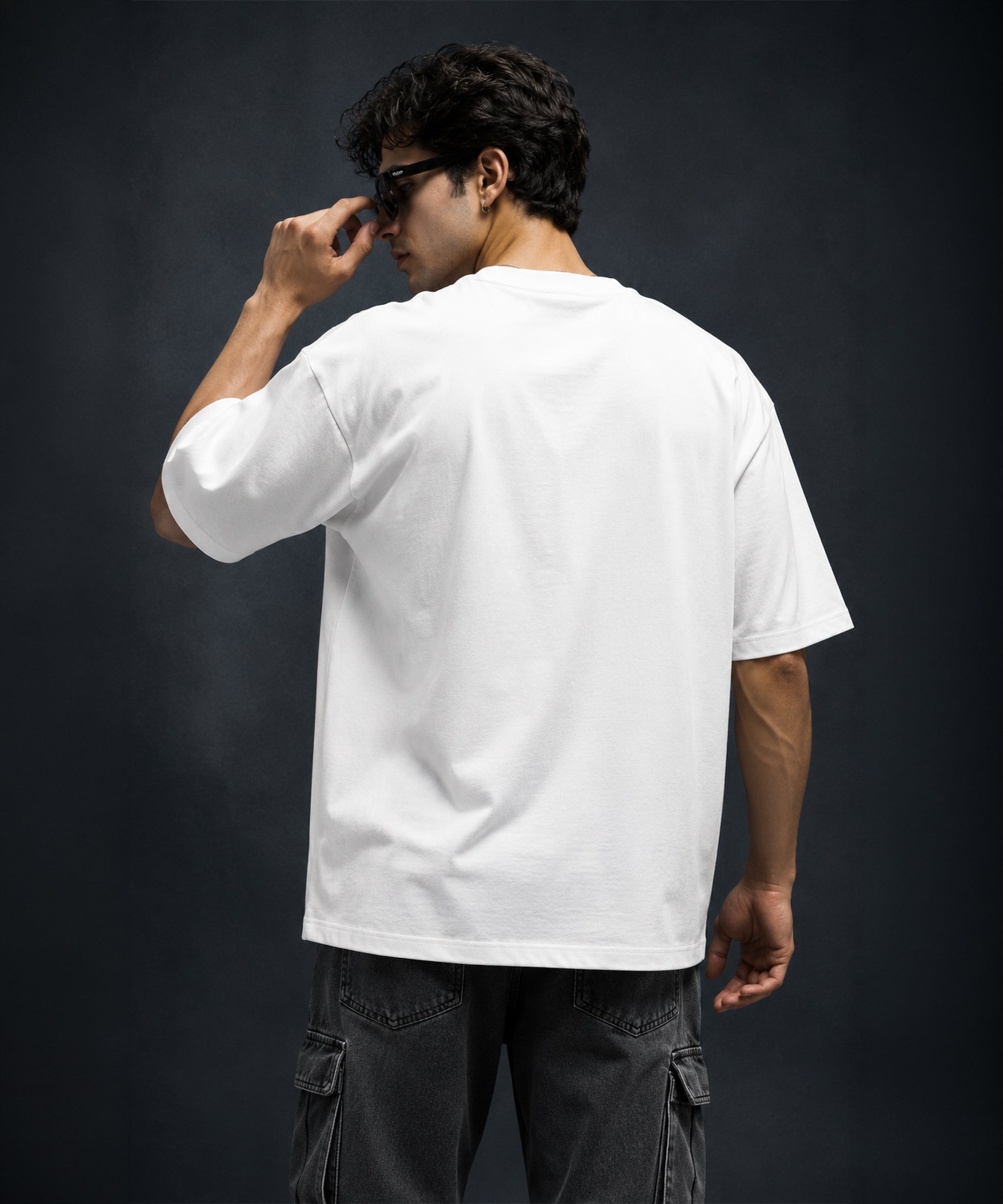 King Crown Oversized White T-Shirt for Men | Minimal Streetwear Graphic Tee
