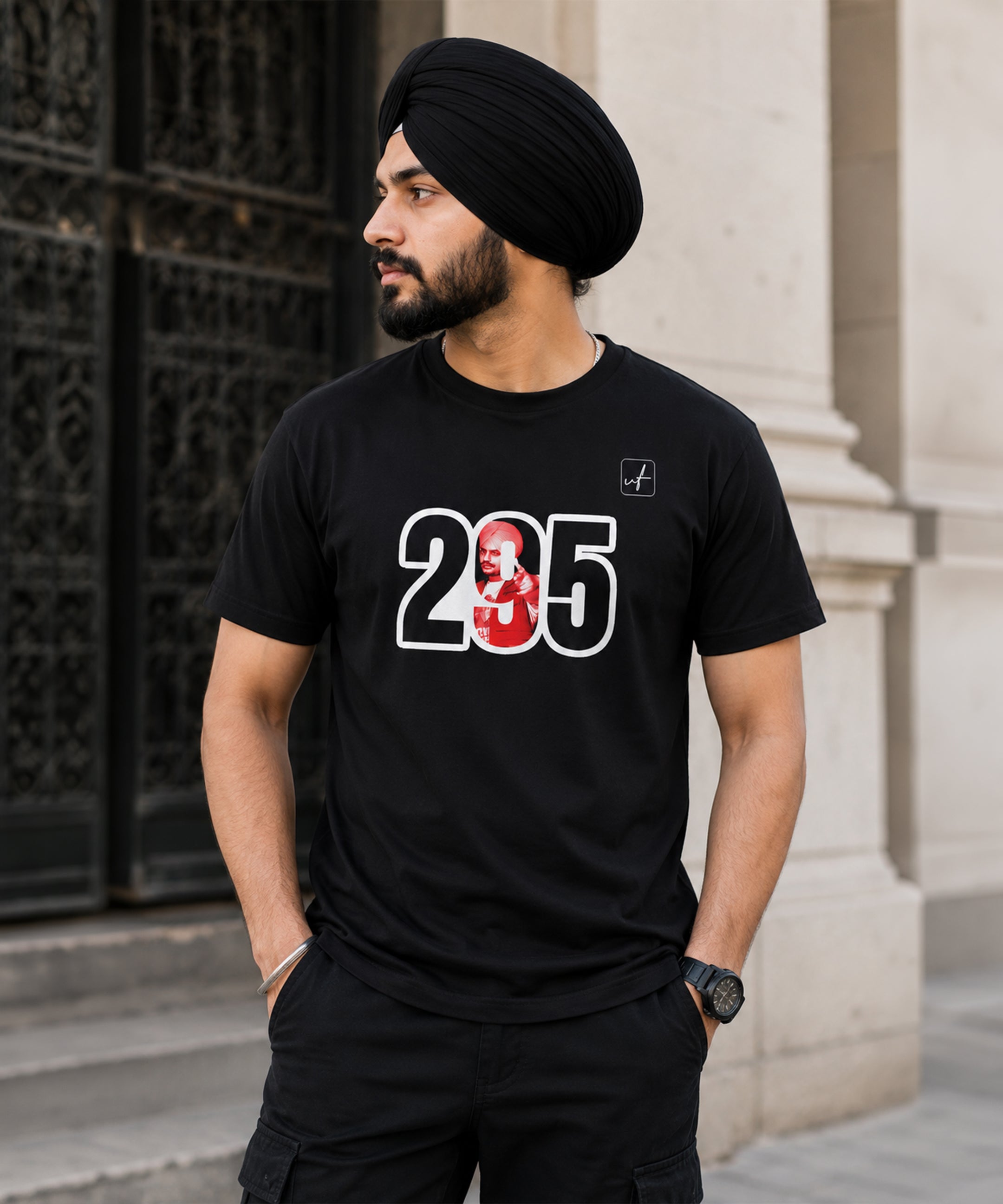 Sidhu Moose Wala 295 Printed T-Shirt for Men | Front & Back Graphic Cotton Tee