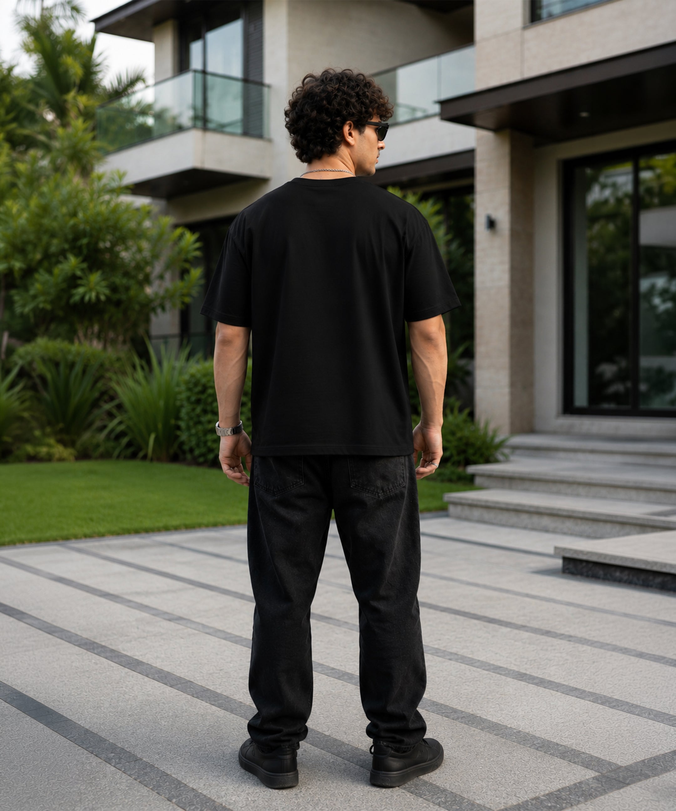 Believe Teddy Bear Graphic Black T-Shirt for Men | Oversized Streetwear Tee