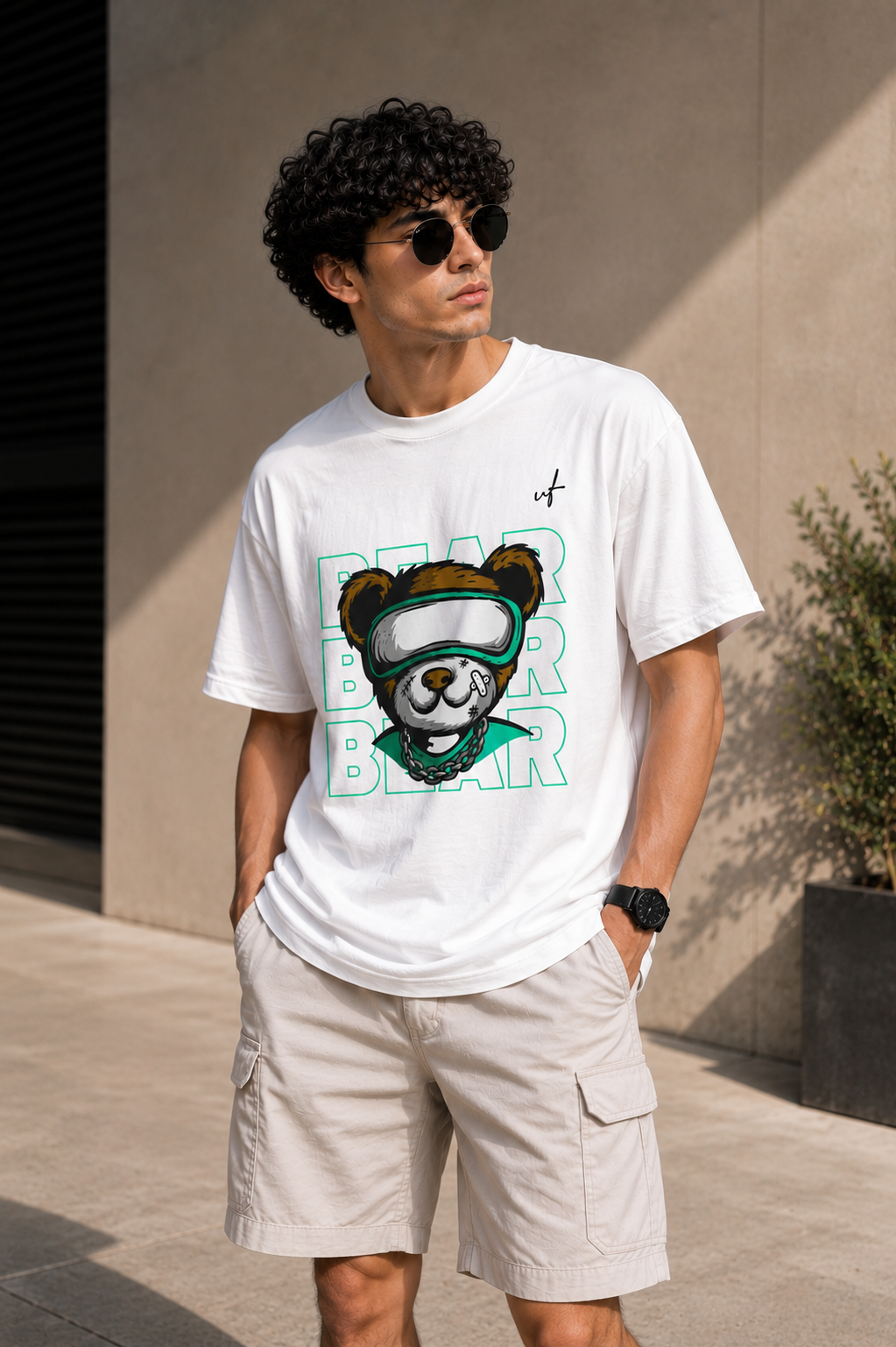 Cyber Bear Graphic T-Shirt – Urban Streetwear Teddy Tee
