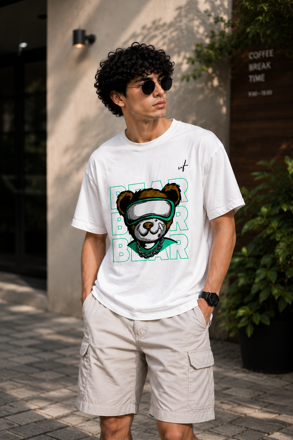 Cyber Bear Graphic T-Shirt – Urban Streetwear Teddy Tee