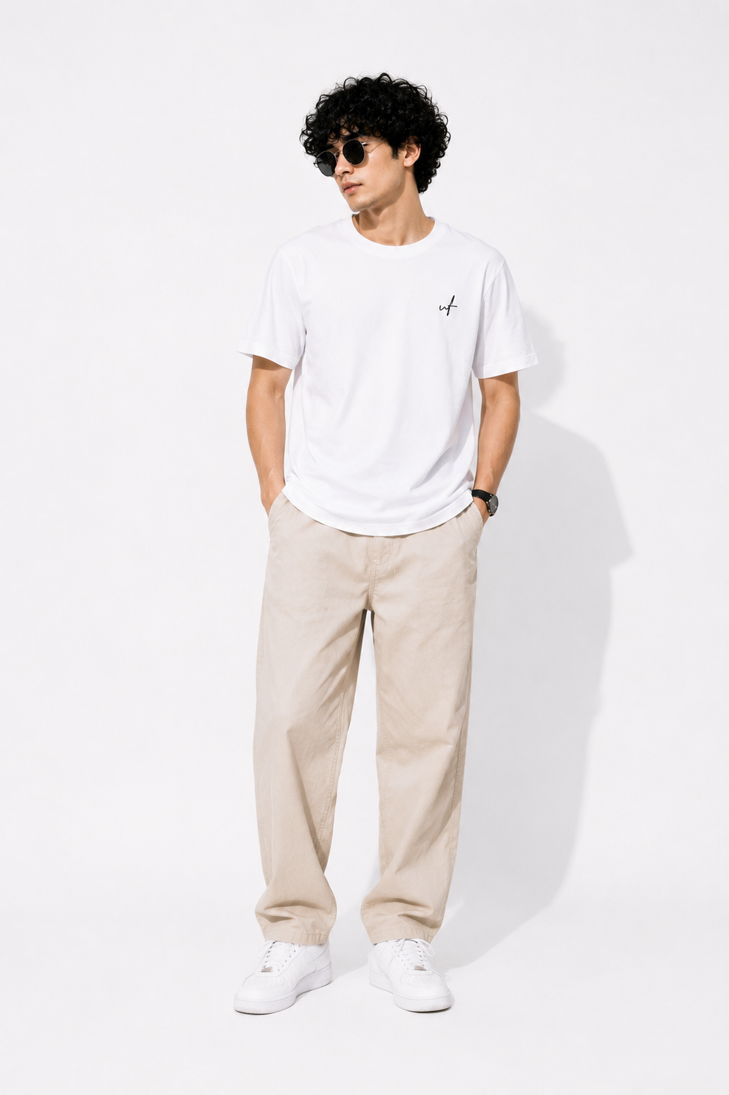 Fake Smile Teddy Graphic T-Shirt – Minimal Front & Back Print Streetwear Tee