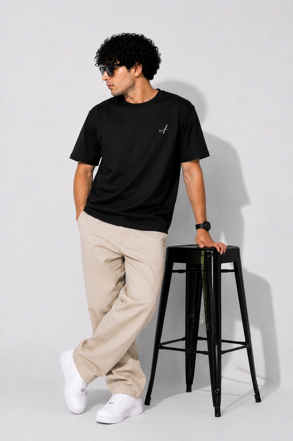 Offline Teddy Back Print T-Shirt – Minimal Streetwear Oversized Tee