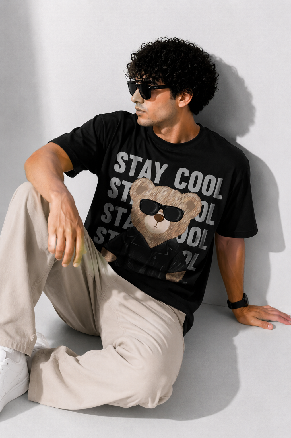 Stay Cool Teddy Graphic T-Shirt – Trendy Oversized Streetwear Tee