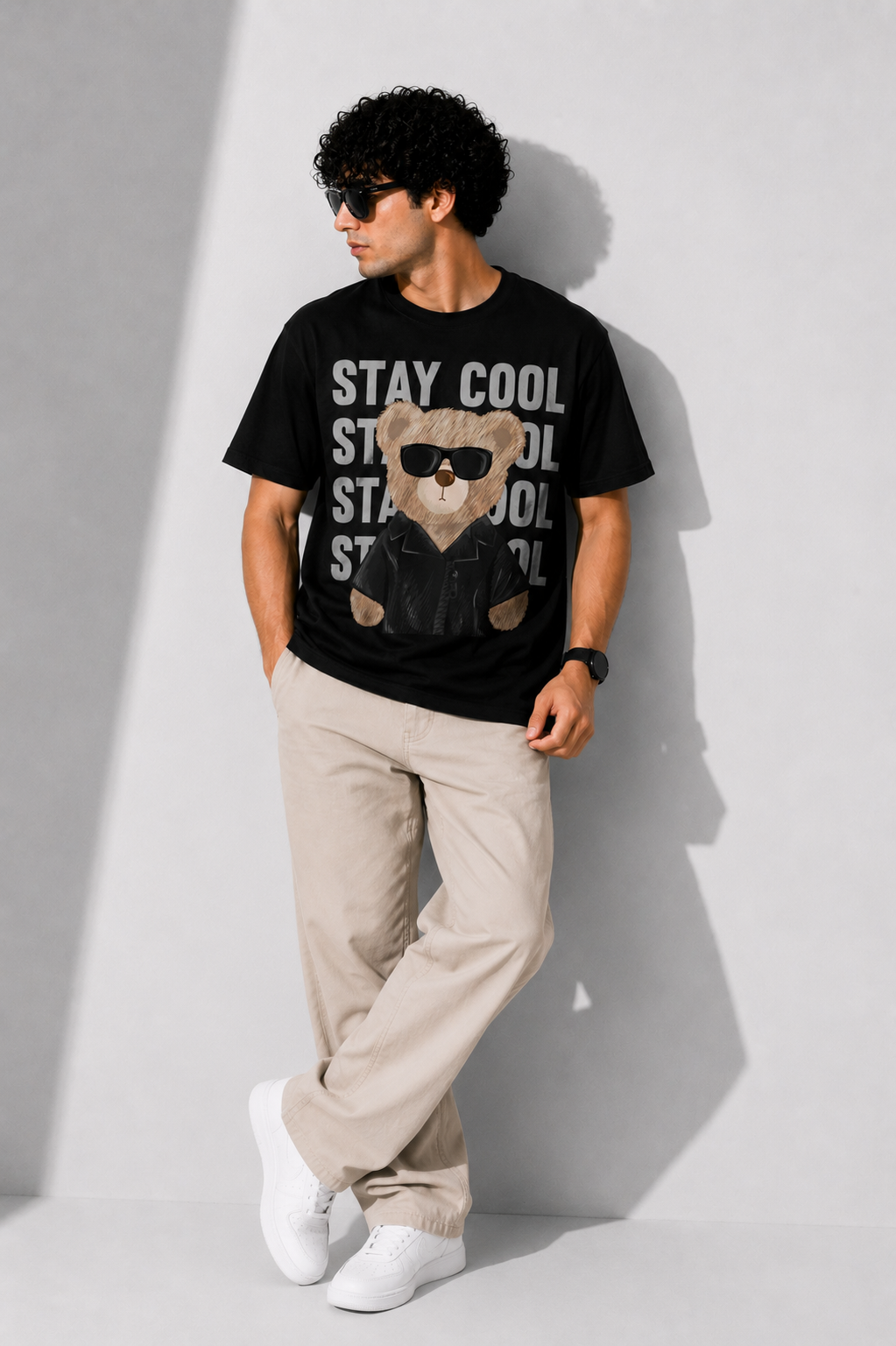Stay Cool Teddy Graphic T-Shirt – Trendy Oversized Streetwear Tee