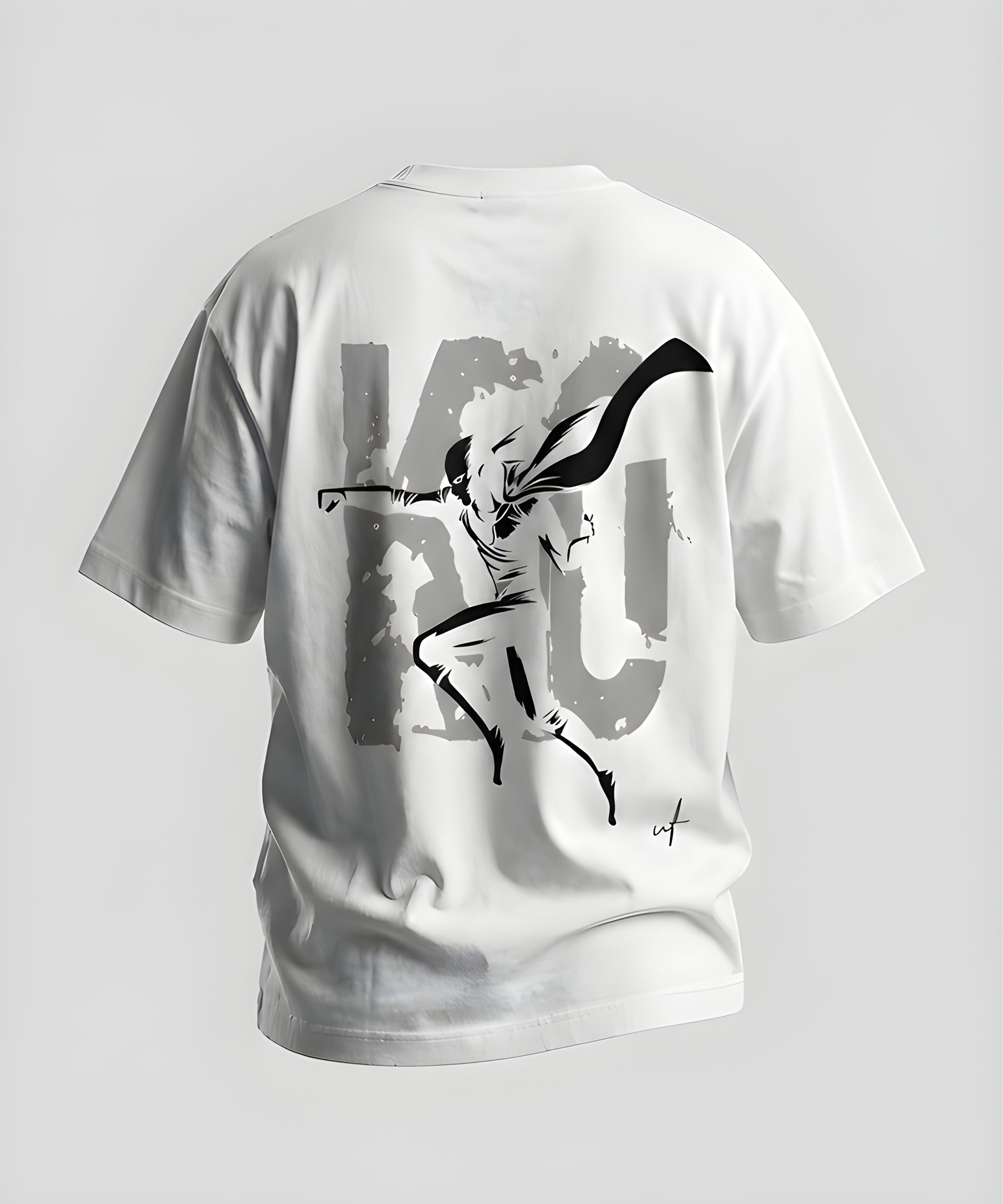 Anime Graphic Oversized White T-Shirt for Men | Japanese Streetwear Tee