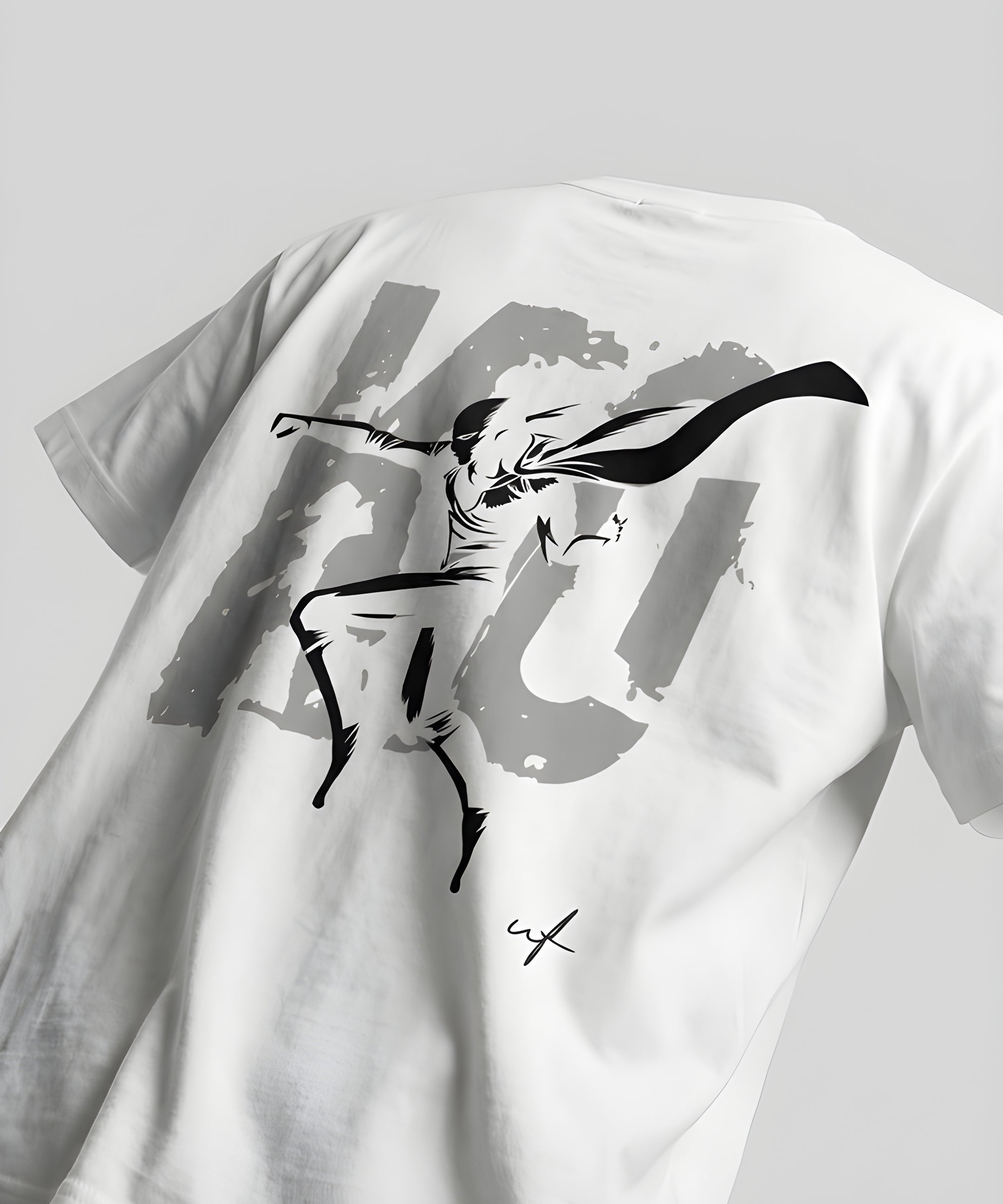 Anime Graphic Oversized White T-Shirt for Men | Japanese Streetwear Tee