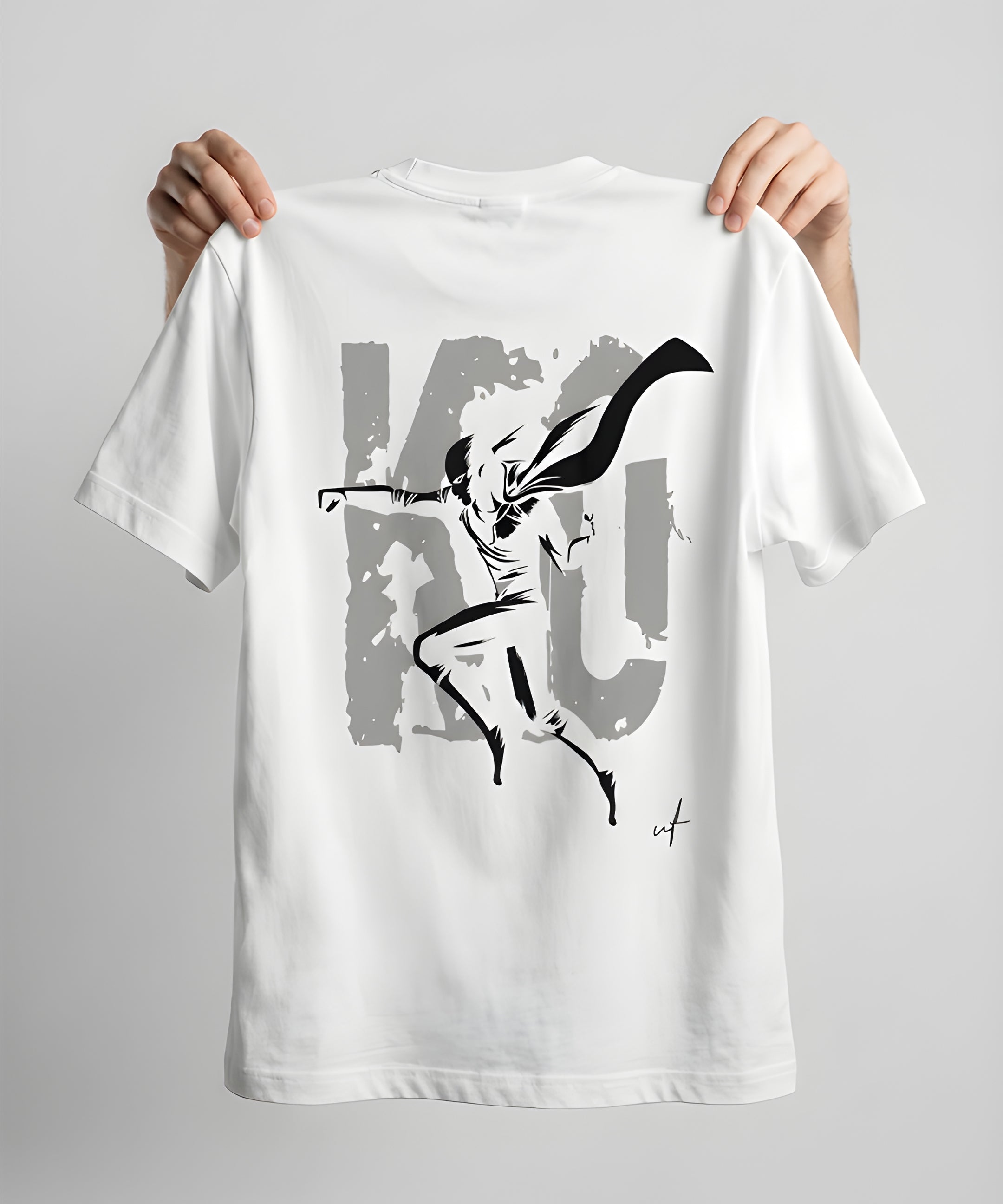 Anime Graphic Oversized White T-Shirt for Men | Japanese Streetwear Tee