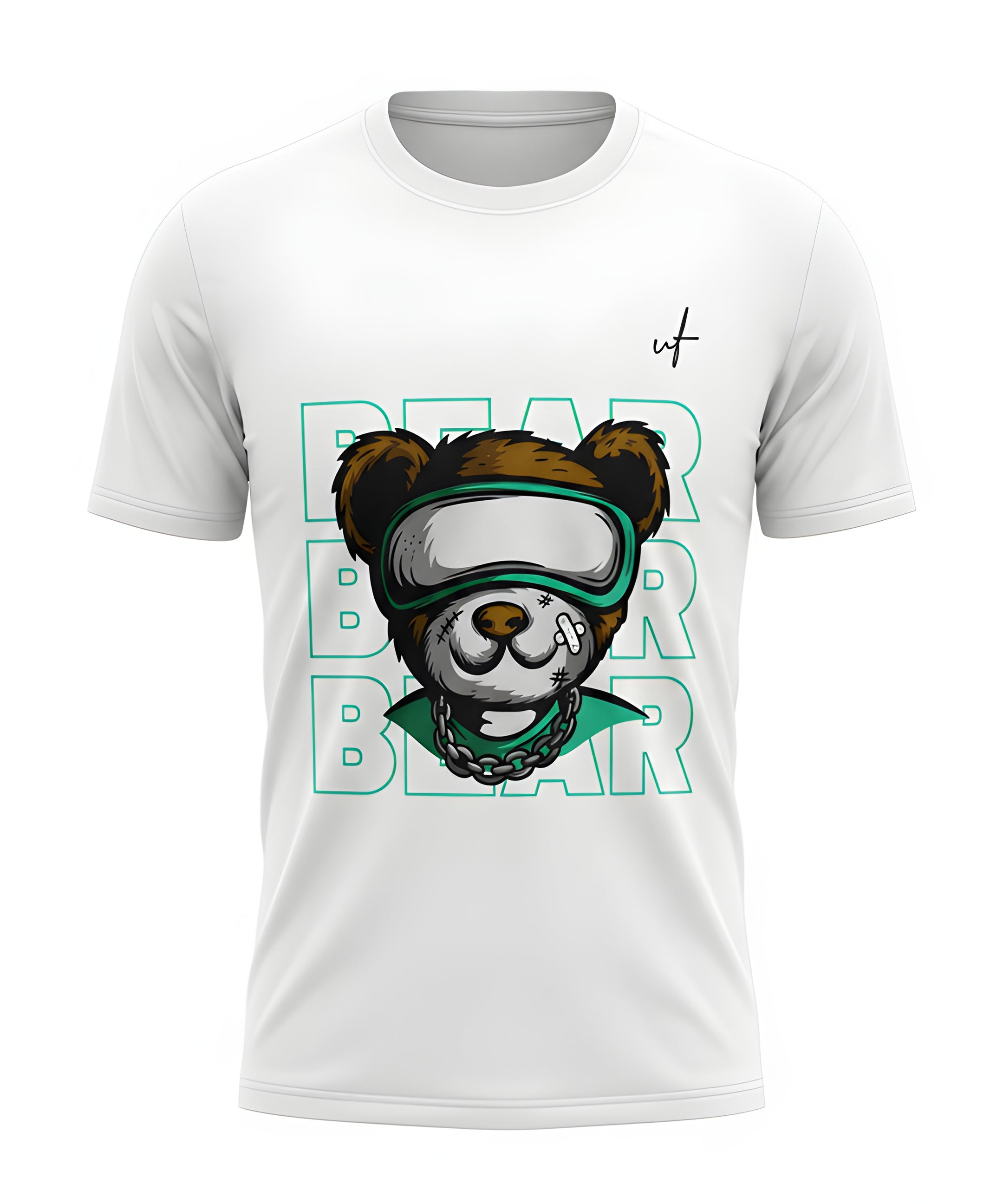 Bear Graphic White T-Shirt for Men | Trendy Oversized Streetwear Tee