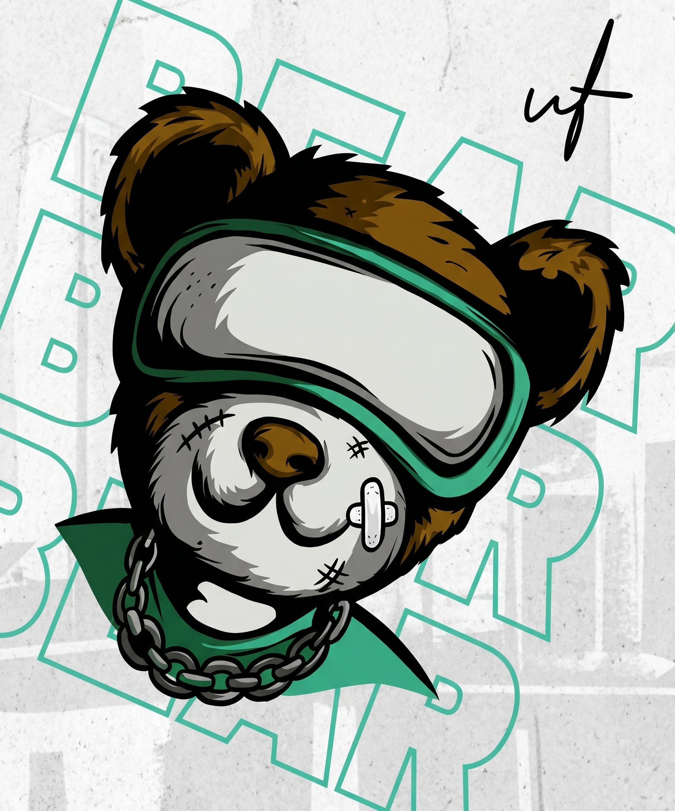 Bear Graphic White T-Shirt for Men | Trendy Oversized Streetwear Tee