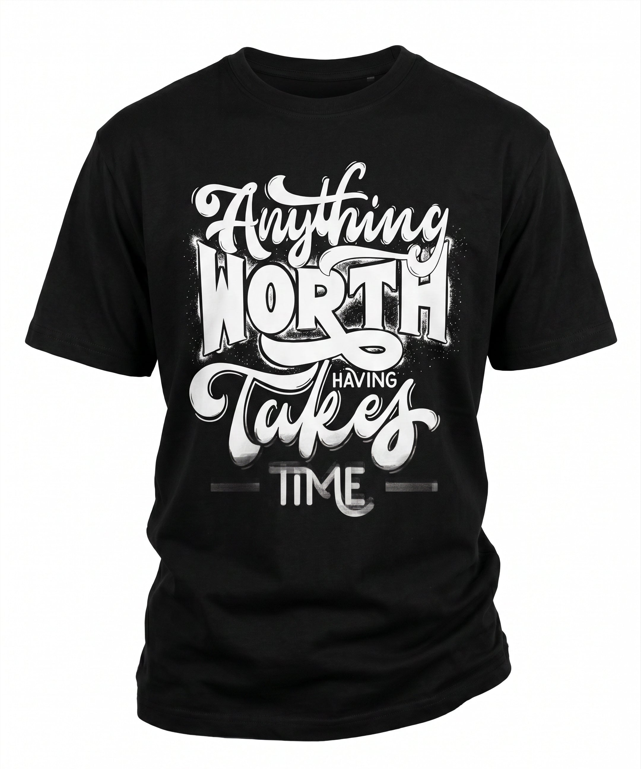 Typography Graphic Black T-Shirt for Men | Motivational Streetwear Tee
