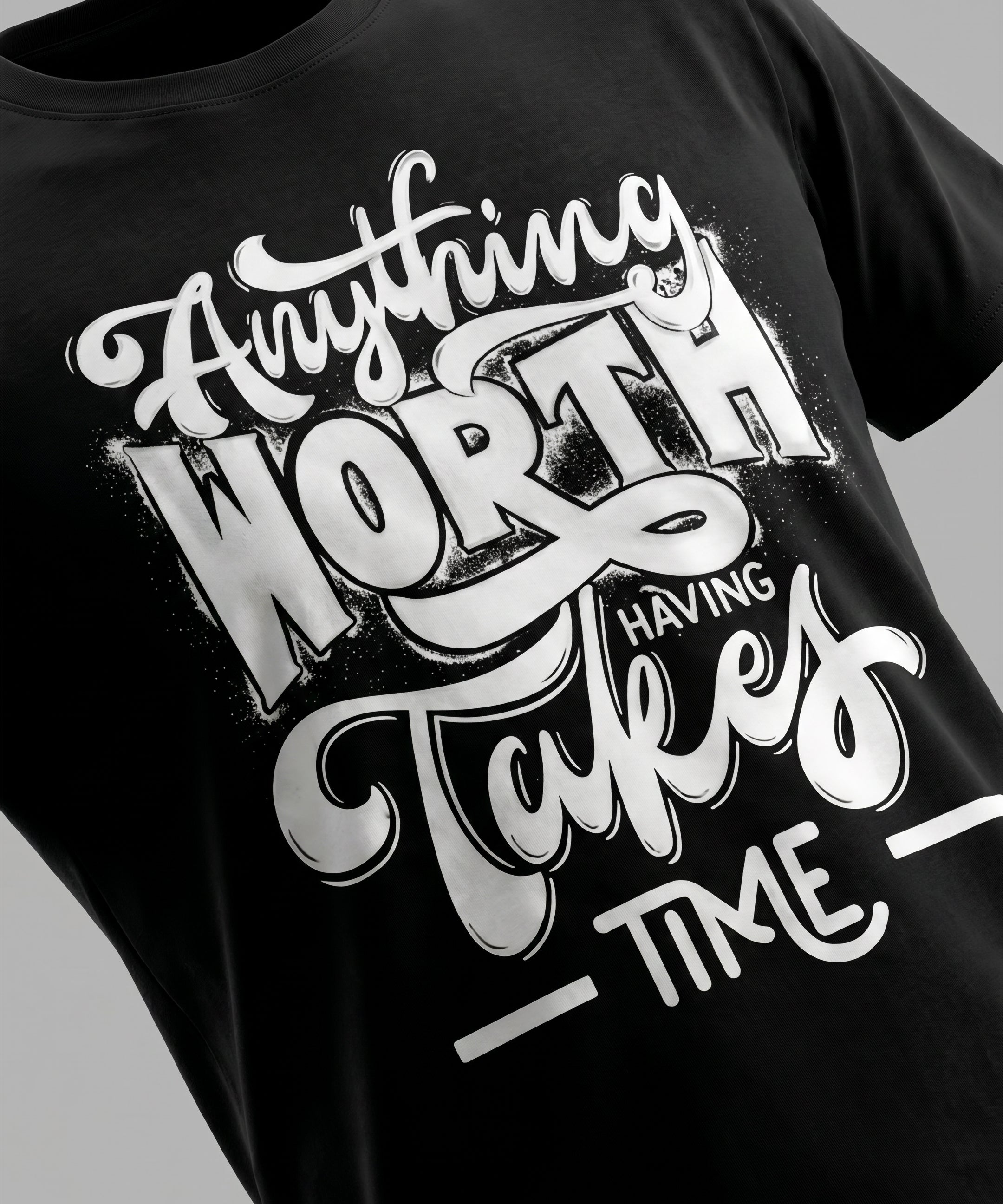 Typography Graphic Black T-Shirt for Men | Motivational Streetwear Tee