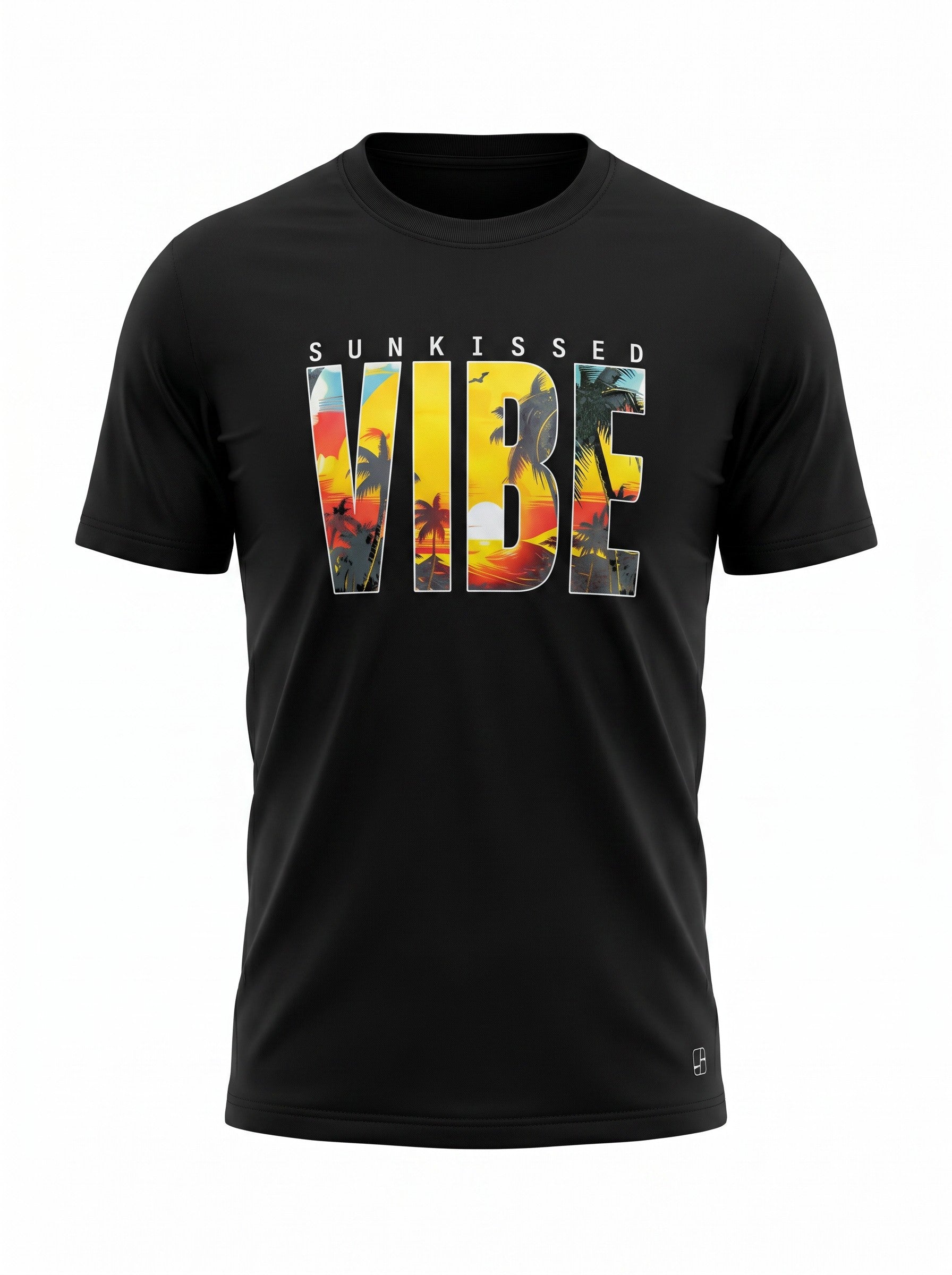 Vibe Graphic Black T-Shirt for Men | Sunkissed Streetwear Tee